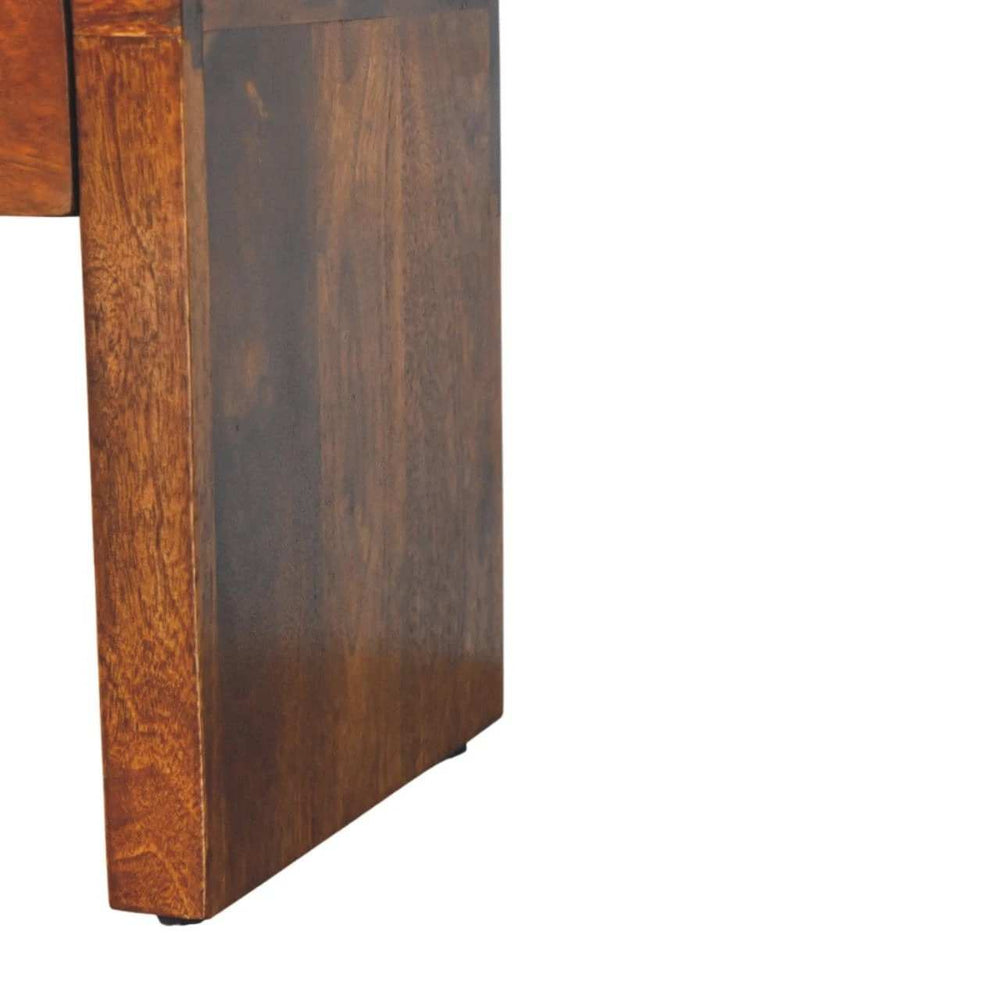 Mini Darcy Chestnut Nightstand with Curved Edges - Artisan Furniture - Flyclothing LLC