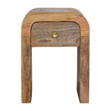 Mini Darcy Oak-ish Nightstand with Curved Edges - Artisan Furniture - Flyclothing LLC