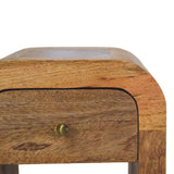 Mini Darcy Oak-ish Nightstand with Curved Edges - Artisan Furniture - Flyclothing LLC