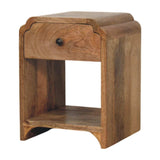 Newton Mini Oak-ish Nightstand with a drawer and open shelf - Artisan Furniture - Flyclothing LLC