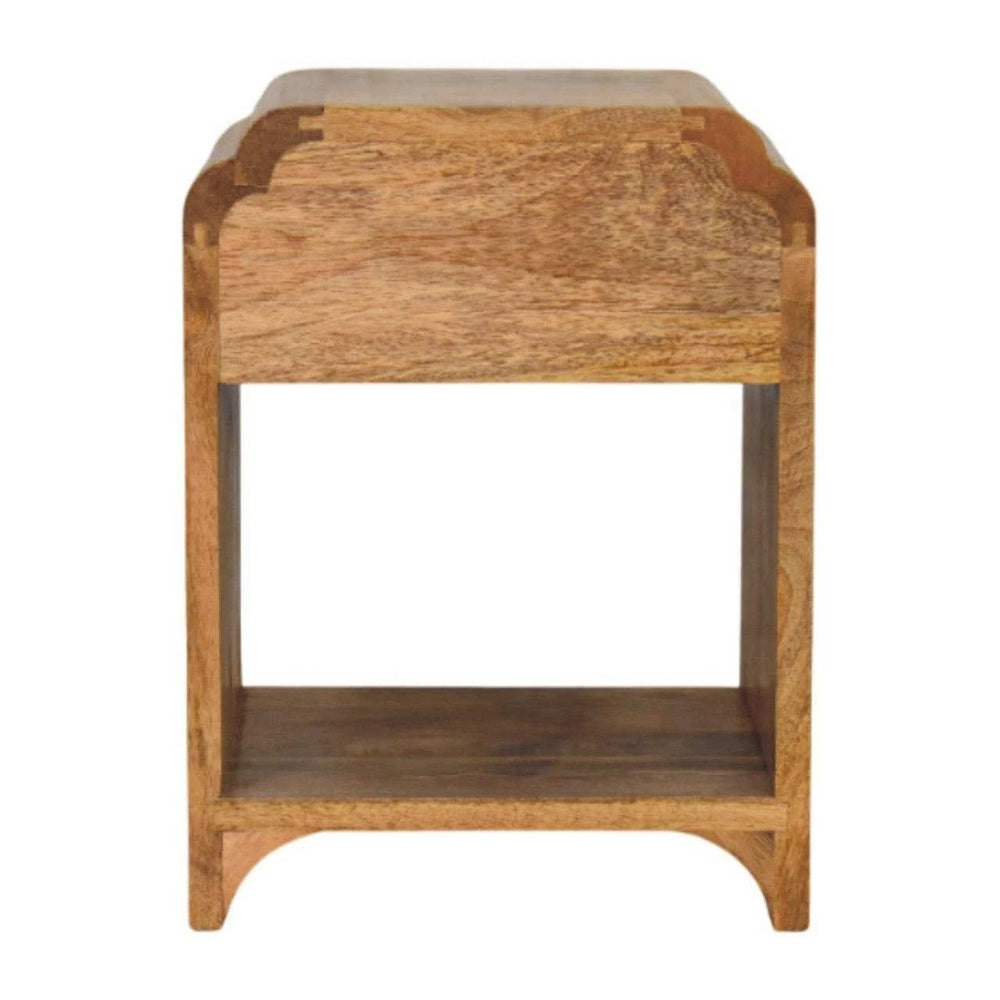Newton Mini Oak-ish Nightstand with a drawer and open shelf - Artisan Furniture - Flyclothing LLC