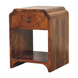 Newton Mini Chestnut Nightstand with a drawer and open shelf - Artisan Furniture - Flyclothing LLC