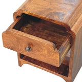 Newton Mini Chestnut Nightstand with a drawer and open shelf - Artisan Furniture - Flyclothing LLC