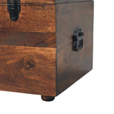 Brown Buffalo hide leather Storage Trunk - Artisan Furniture - Flyclothing LLC