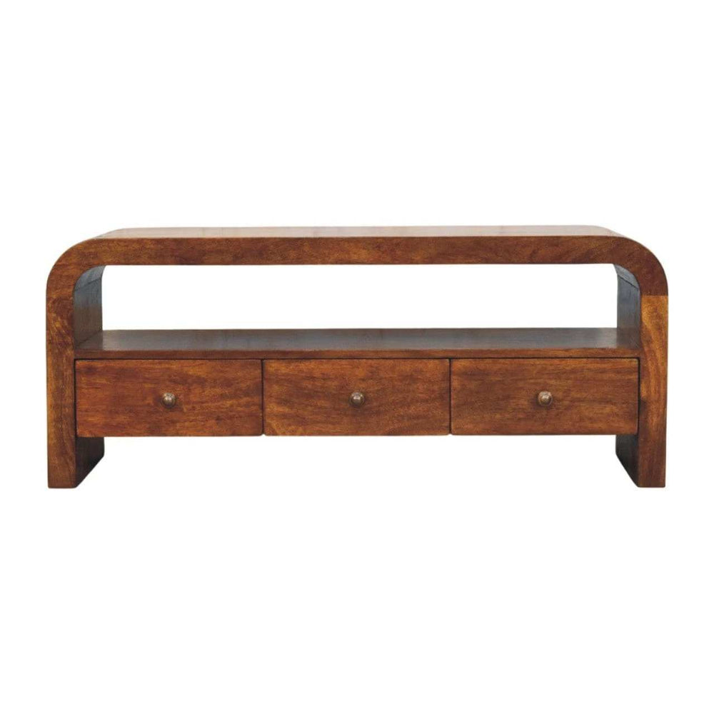 Darcy 3 drawer Open Shelf Chestnut Media unit - Artisan Furniture - Flyclothing LLC