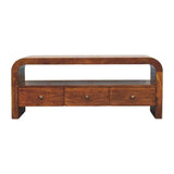 Darcy 3 drawer Open Shelf Chestnut Media unit - Artisan Furniture - Flyclothing LLC