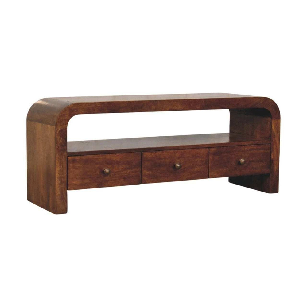 Darcy 3 drawer Open Shelf Chestnut Media unit - Artisan Furniture - Flyclothing LLC