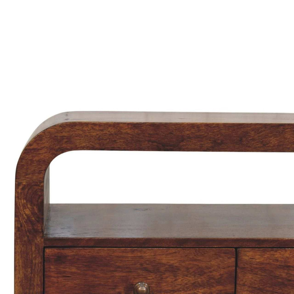 Darcy 3 drawer Open Shelf Chestnut Media unit - Artisan Furniture - Flyclothing LLC