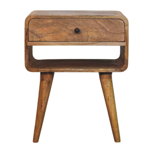 Avora Oak-ish Nightstand with Drawer and open slot - Artisan Furniture - Flyclothing LLC