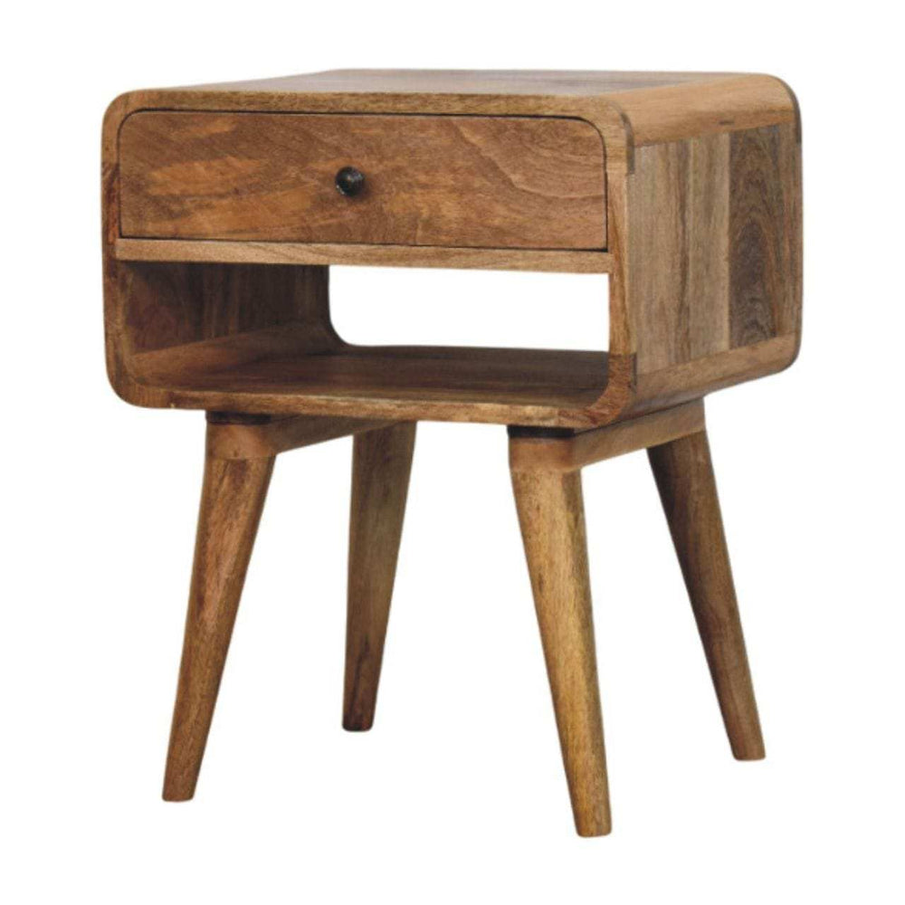 Avora Oak-ish Nightstand with Drawer and open slot - Artisan Furniture - Flyclothing LLC