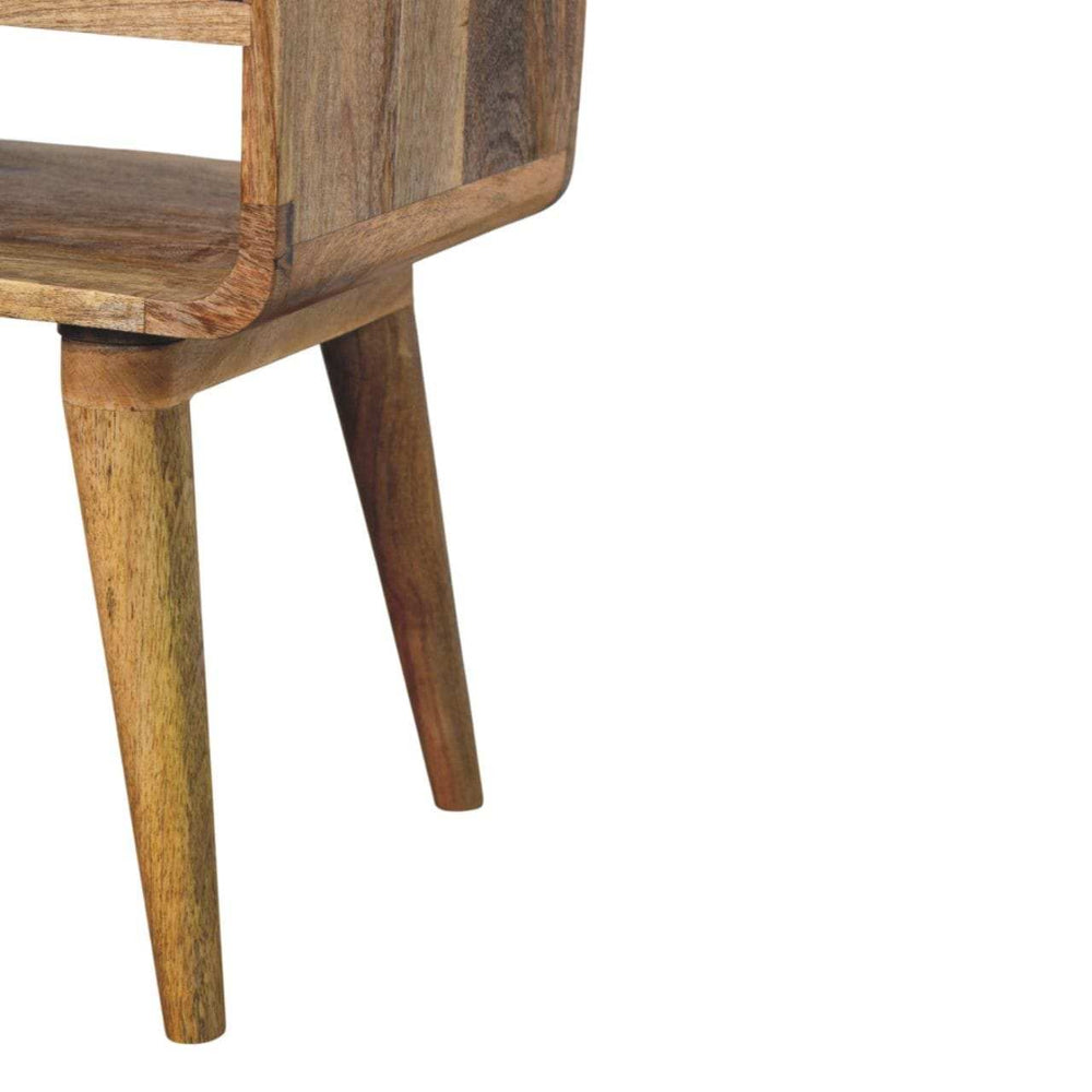 Avora Oak-ish Nightstand with Drawer and open slot - Artisan Furniture - Flyclothing LLC