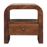 Darcy Chestnut Nightstand with Drawer and open shelf - Artisan Furniture - Flyclothing LLC