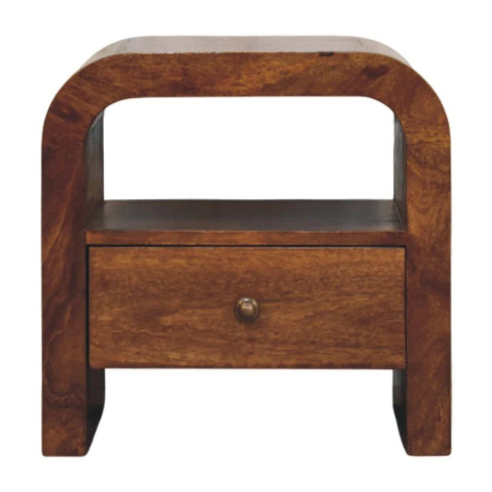Darcy Chestnut Nightstand with Drawer and open shelf - Artisan Furniture - Flyclothing LLC