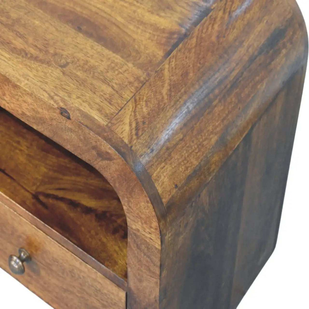 Darcy Chestnut Nightstand with Drawer and open shelf - Artisan Furniture - Flyclothing LLC