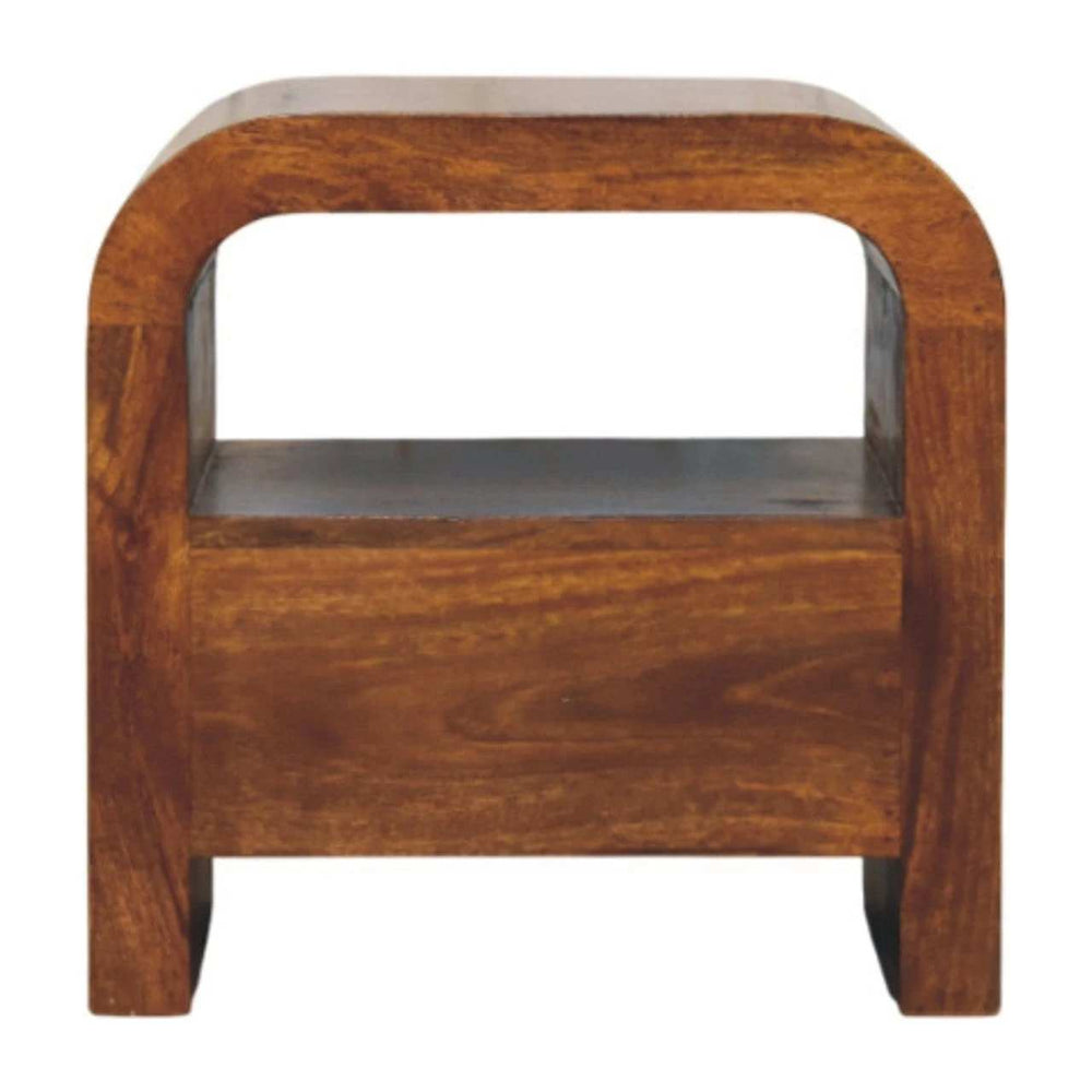 Darcy Chestnut Nightstand with Drawer and open shelf - Artisan Furniture - Flyclothing LLC