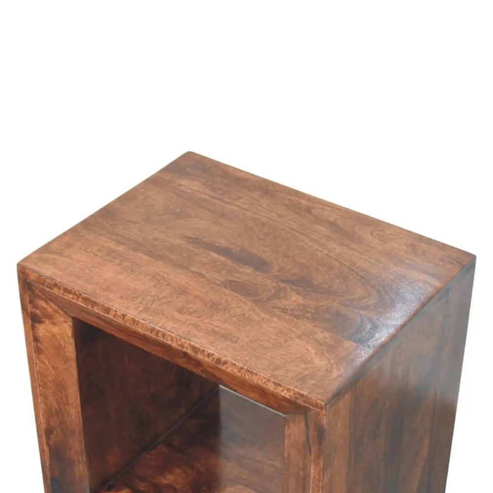 Solis Open California Walnut Side Table - Artisan Furniture - Flyclothing LLC