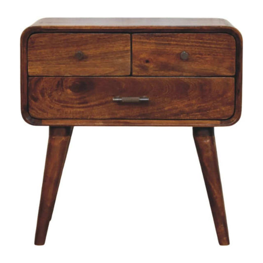 Avora 3-Drawer Chestnut Nightstand - Artisan Furniture - Flyclothing LLC