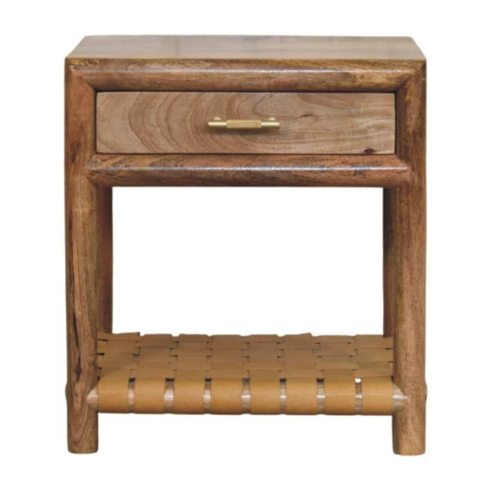 Regency Woven Oak-ish Nightstand with Drawer - Artisan Furniture - Flyclothing LLC