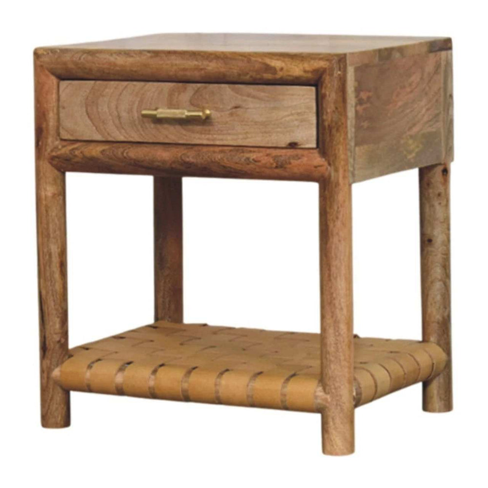 Regency Woven Oak-ish Nightstand with Drawer - Artisan Furniture - Flyclothing LLC