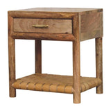 Regency Woven Oak-ish Nightstand with Drawer - Artisan Furniture - Flyclothing LLC