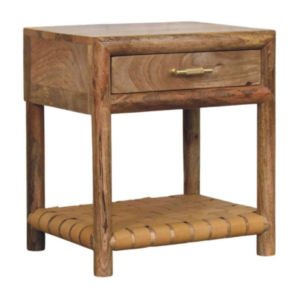 Regency Woven Oak-ish Nightstand with Drawer - Artisan Furniture - Flyclothing LLC
