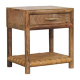 Regency Woven Oak-ish Nightstand with Drawer - Artisan Furniture - Flyclothing LLC