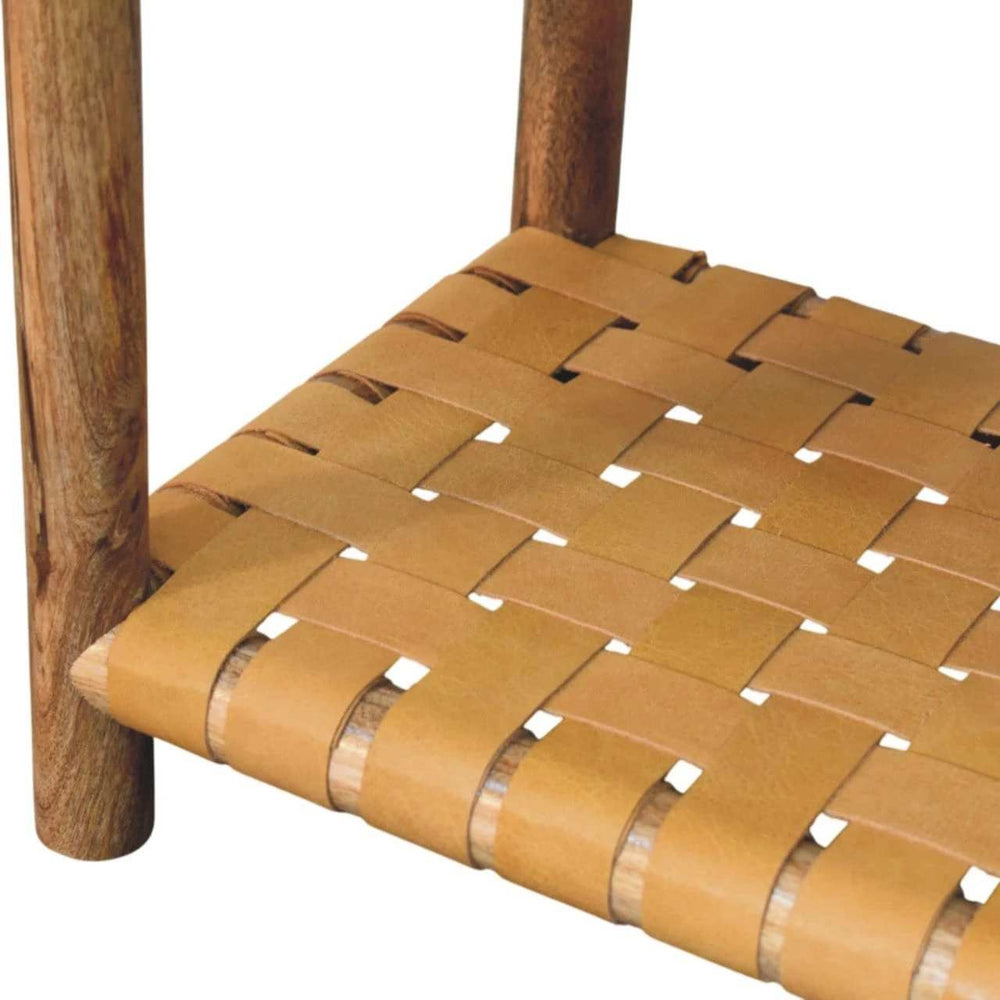 Regency Woven Oak-ish Nightstand with Drawer - Artisan Furniture - Flyclothing LLC