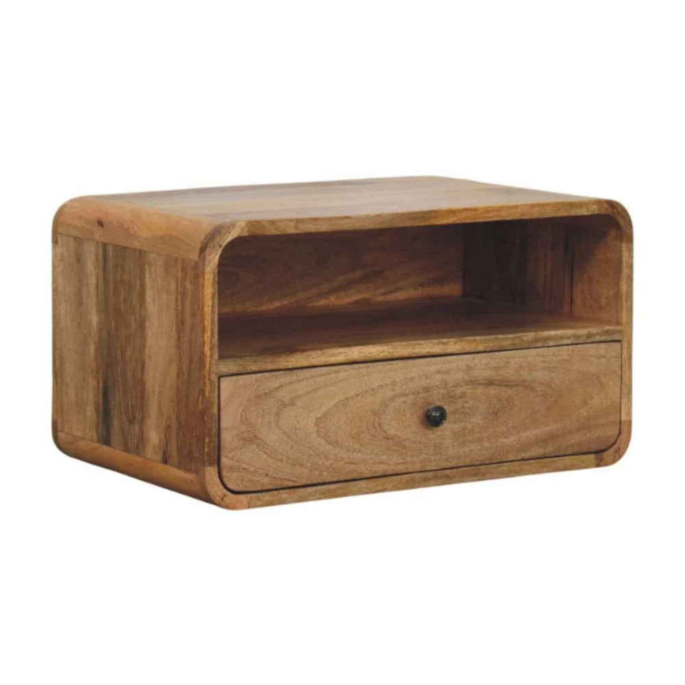 Avora Wall-Mounted Oak-ish Nightstand - Artisan Furniture - Flyclothing LLC