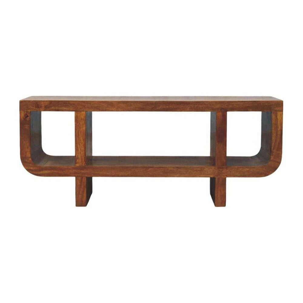 Orion Curved Chestnut Media Unit - Artisan Furniture - Flyclothing LLC