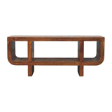 Orion Curved Chestnut Media Unit - Artisan Furniture - Flyclothing LLC