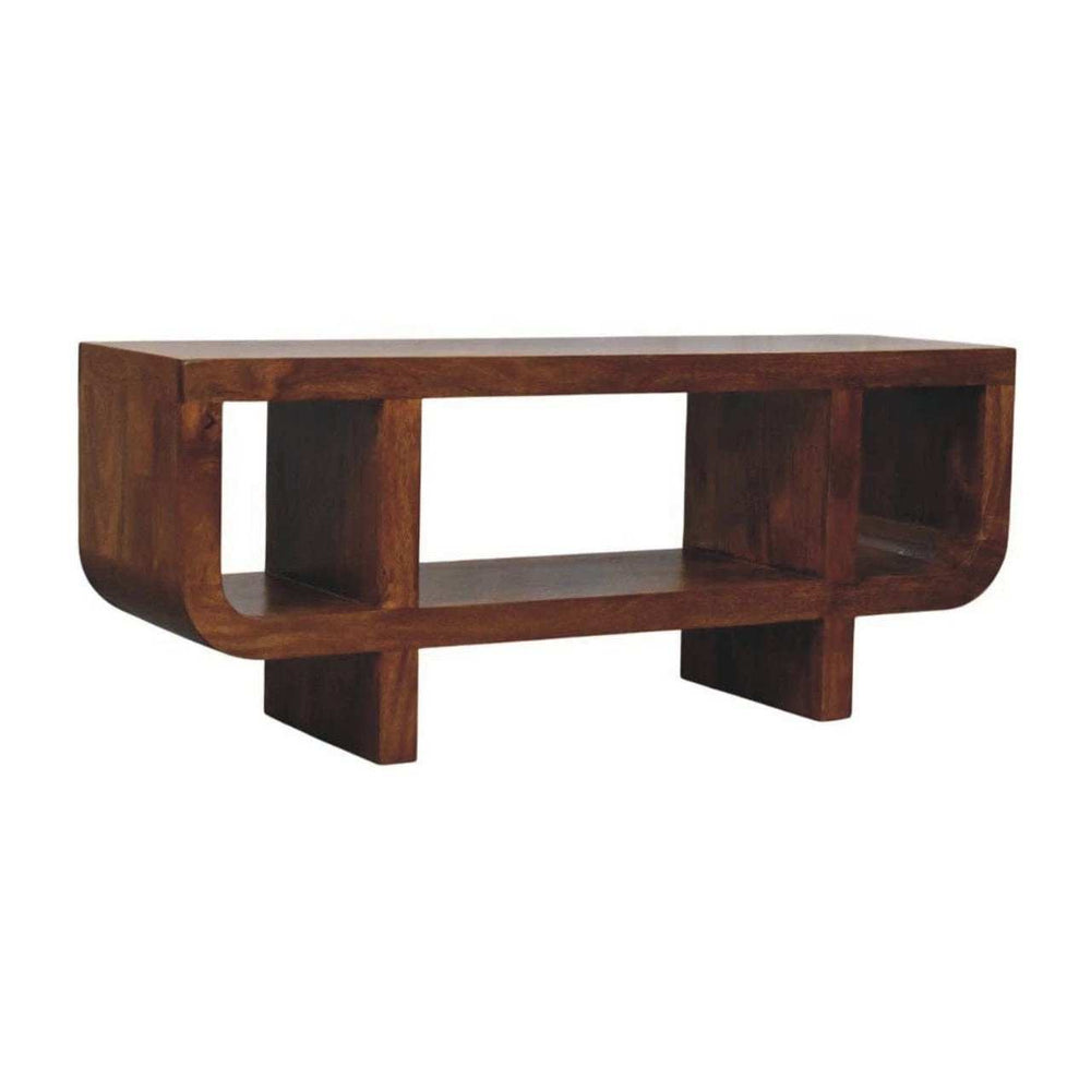 Orion Curved Chestnut Media Unit - Artisan Furniture - Flyclothing LLC