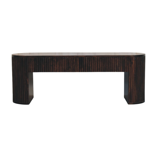 Velvet Mocha Fluted Bench