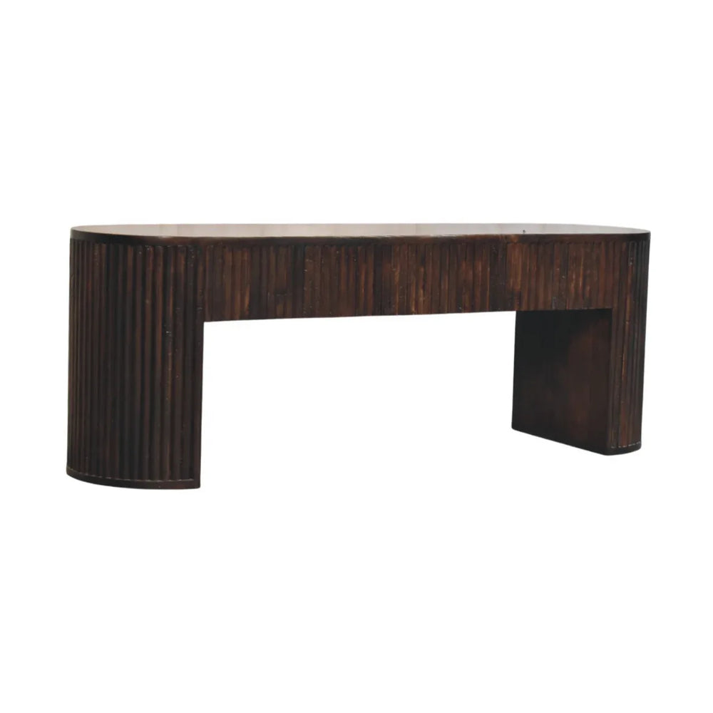 Velvet Mocha Fluted Bench - Artisan Furniture - Flyclothing LLC