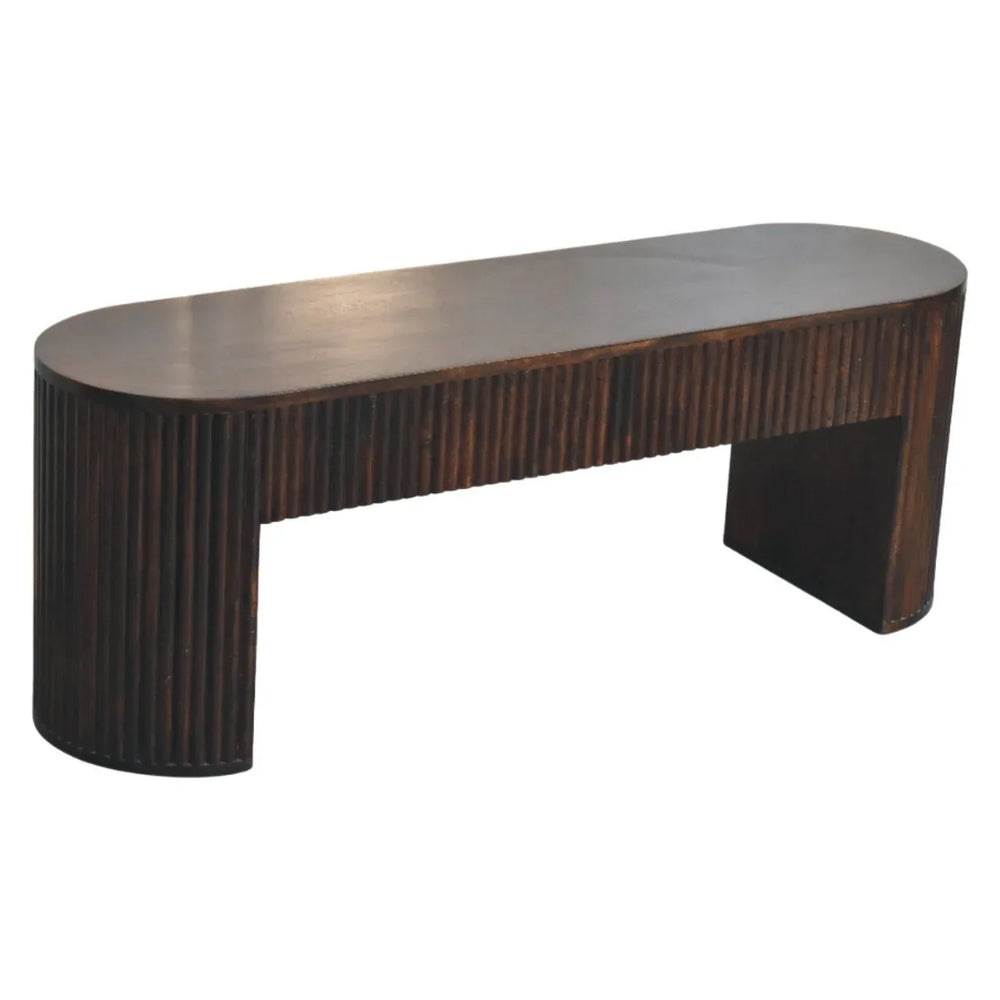 Velvet Mocha Fluted Bench - Artisan Furniture - Flyclothing LLC