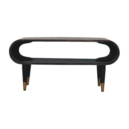 Curved Edge Media with Brass Accents - Artisan Furniture - Flyclothing LLC