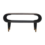 Curved Edge Media with Brass Accents - Artisan Furniture - Flyclothing LLC