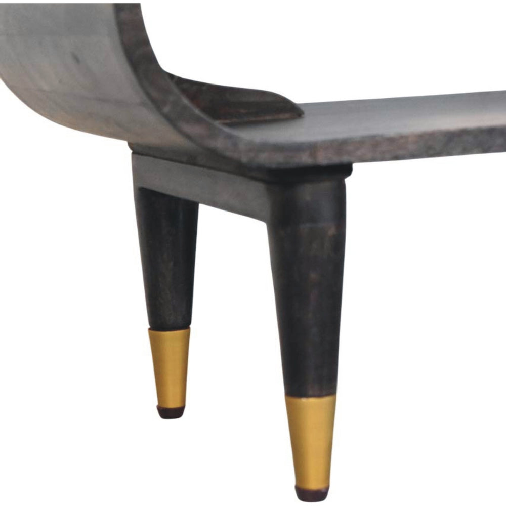 Curved Edge Media with Brass Accents - Artisan Furniture - Flyclothing LLC