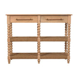 Savoy Bobbin Console with Jute Shelves - Artisan Furniture - Flyclothing LLC