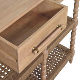 Savoy Bobbin Console with Jute Shelves