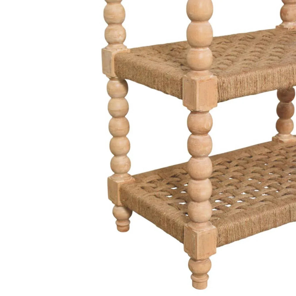 Savoy Bobbin Console with Jute Shelves - Artisan Furniture - Flyclothing LLC