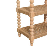 Savoy Bobbin Console with Jute Shelves