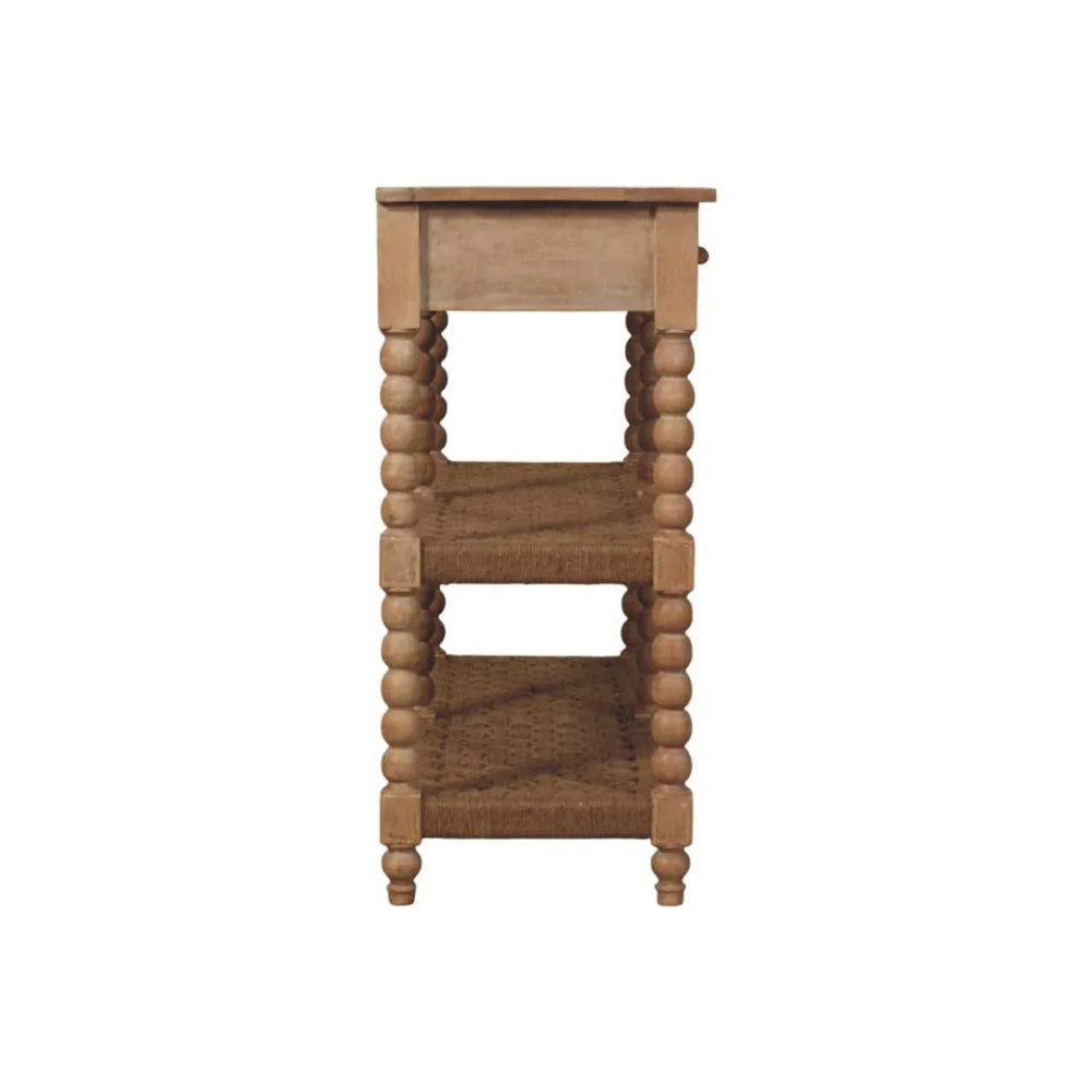 Savoy Bobbin Console with Jute Shelves - Artisan Furniture - Flyclothing LLC