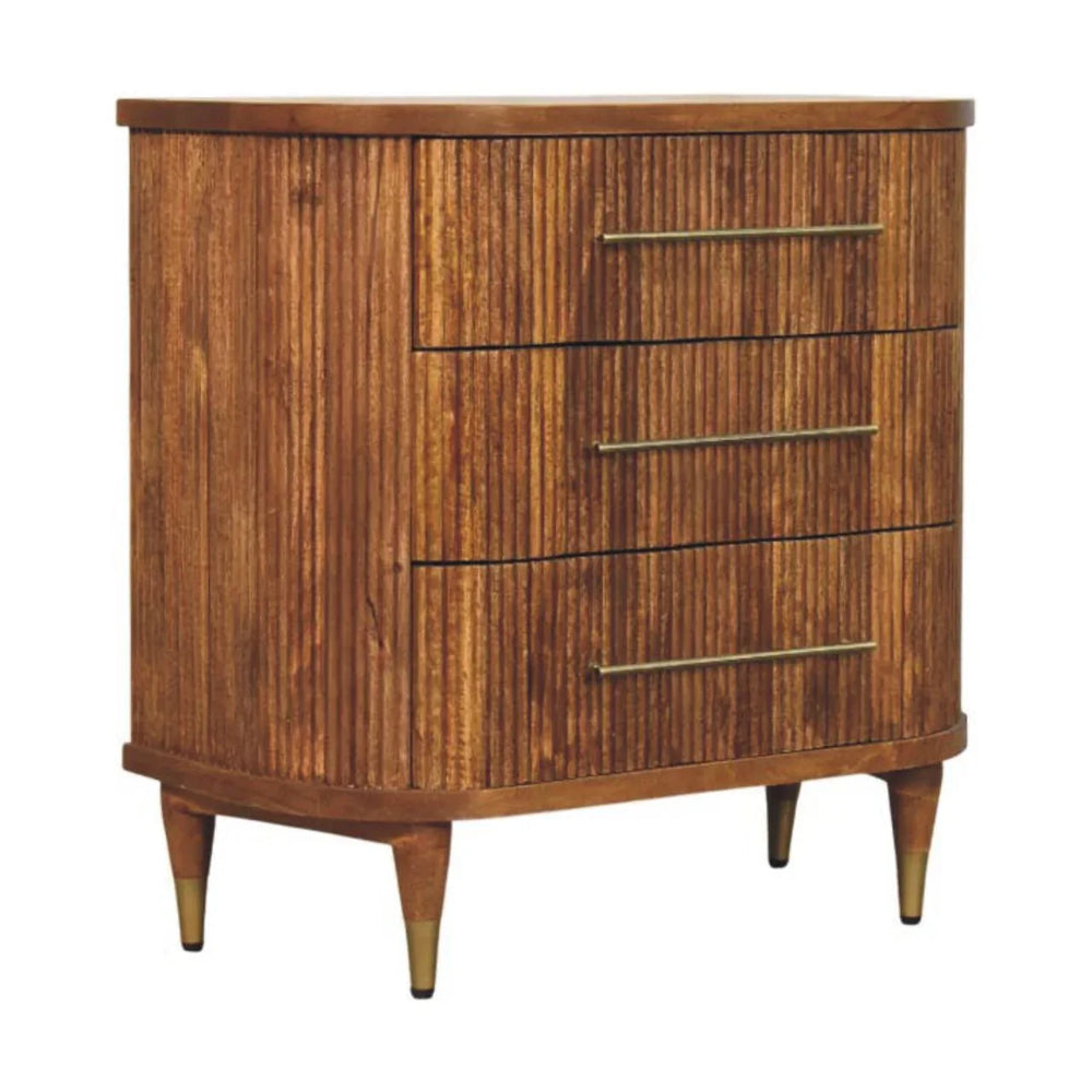 Emerson Ribbed 3-Drawer Chest - Artisan Furniture - Flyclothing LLC