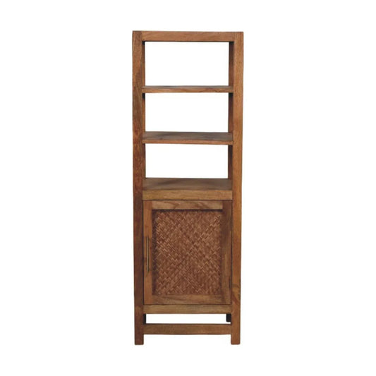 Solid Wood Open Shelf Unit with Cabinet - Artisan Furniture - Flyclothing LLC