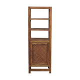 Solid Wood Open Shelf Unit with Cabinet - Artisan Furniture - Flyclothing LLC