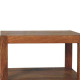 Solid Wood Open Shelf Unit with Cabinet