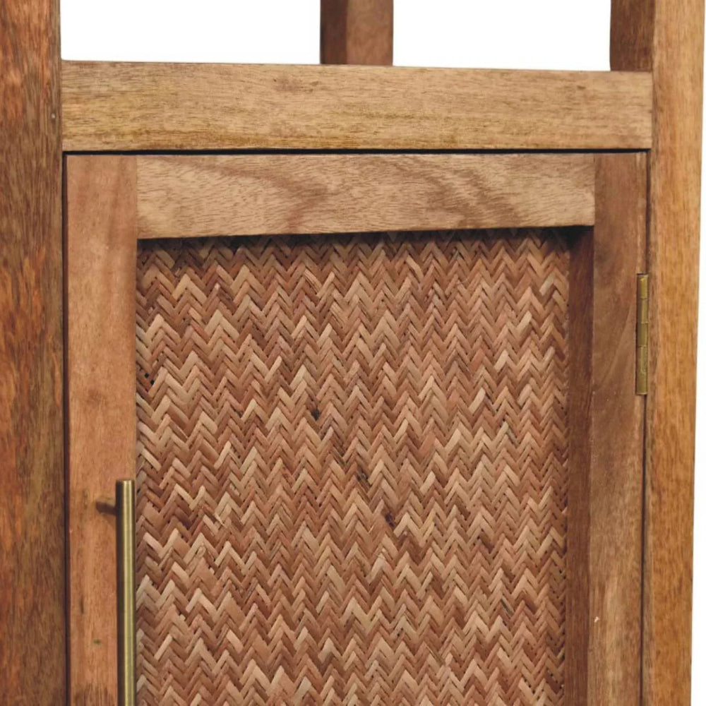 Solid Wood Open Shelf Unit with Cabinet - Artisan Furniture - Flyclothing LLC