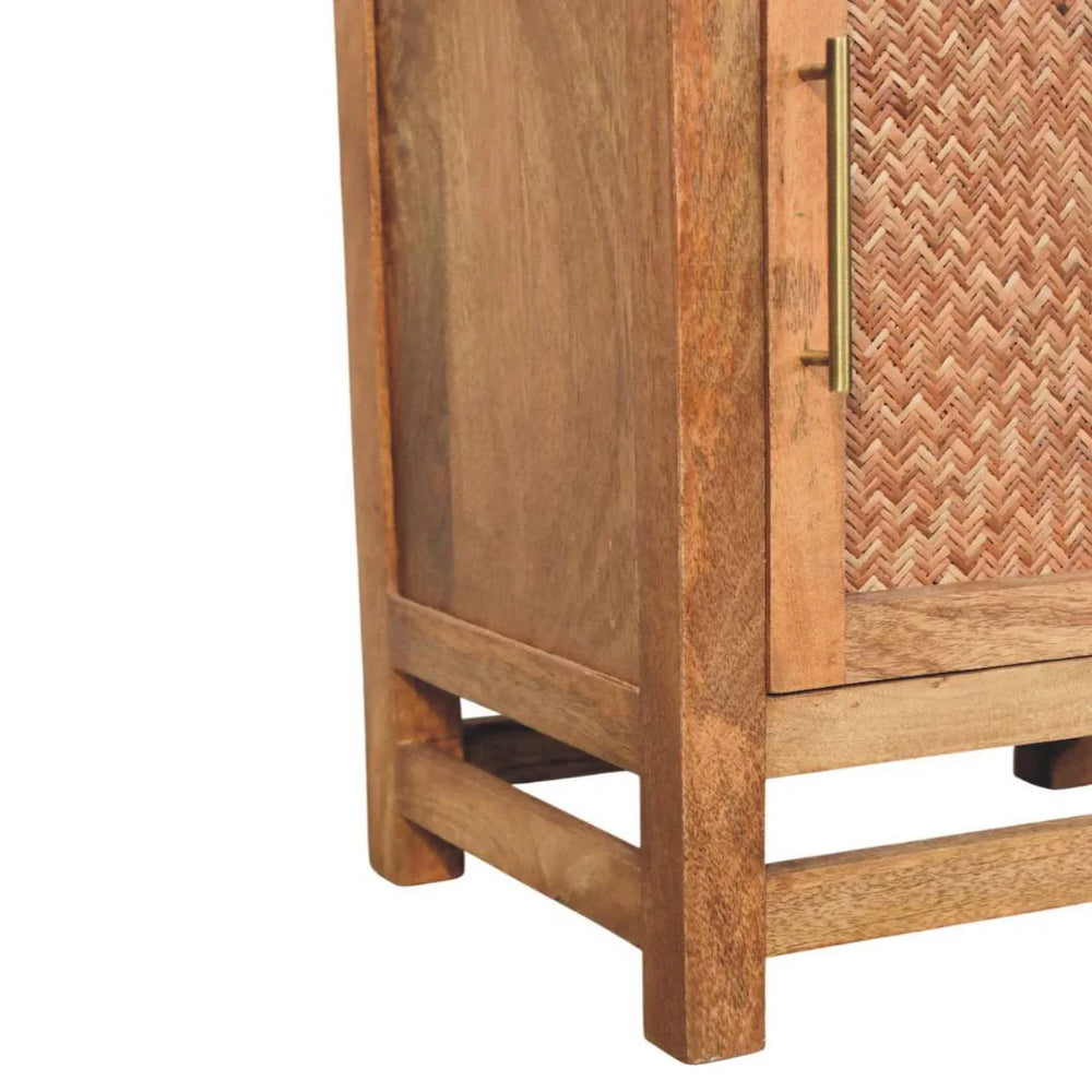 Solid Wood Open Shelf Unit with Cabinet - Artisan Furniture - Flyclothing LLC