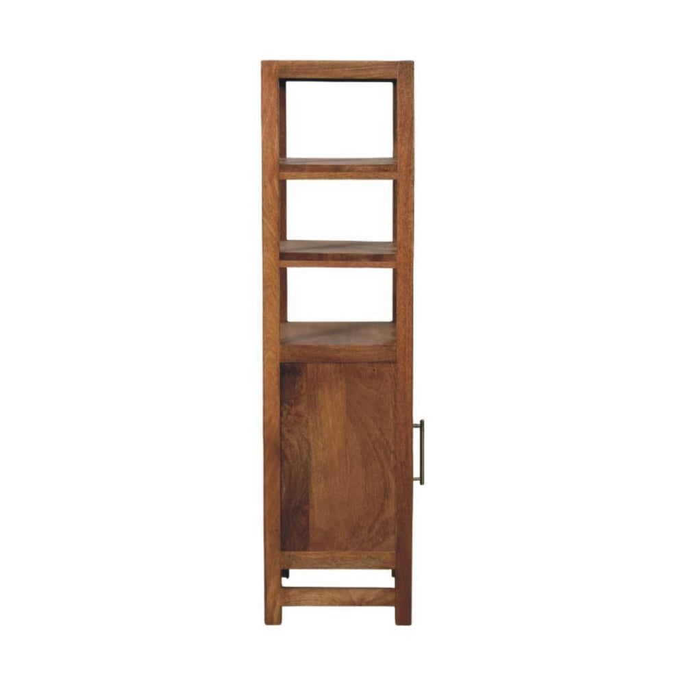 Solid Wood Open Shelf Unit with Cabinet