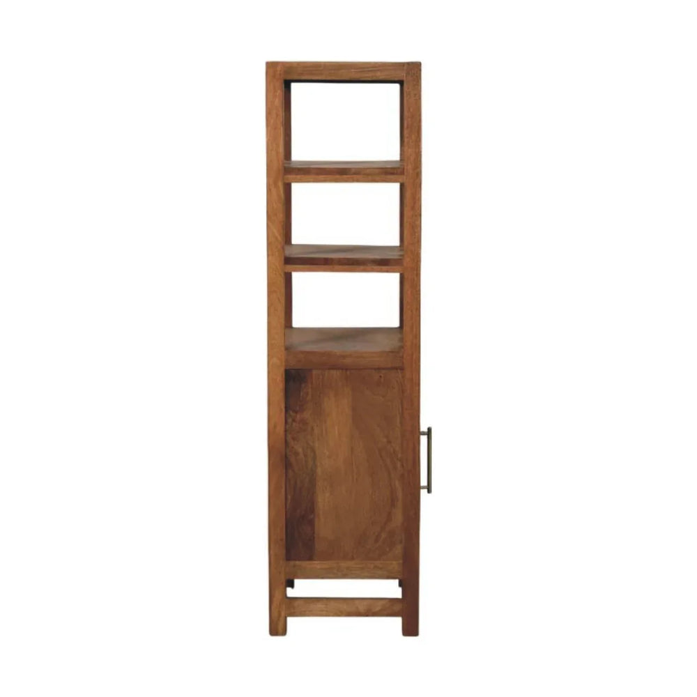 Solid Wood Open Shelf Unit with Cabinet - Artisan Furniture - Flyclothing LLC